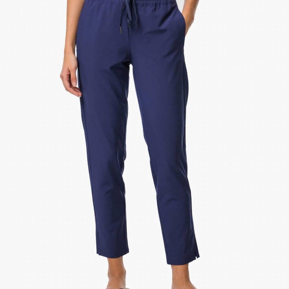 New! Southern Tide Women's Casey Woven Pant, Navy, Large